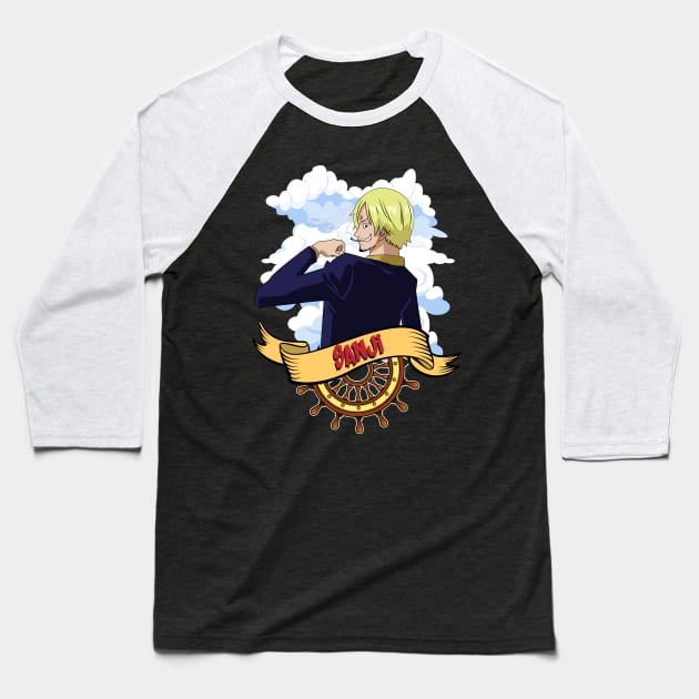 One piece anime - Vinsmoke Sanji Baseball T-Shirt by mounier